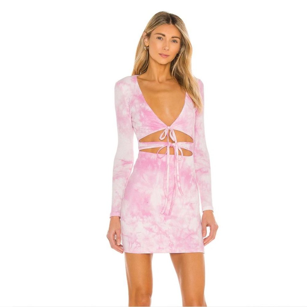 Superdown Pink Tie Dye Mini Dress